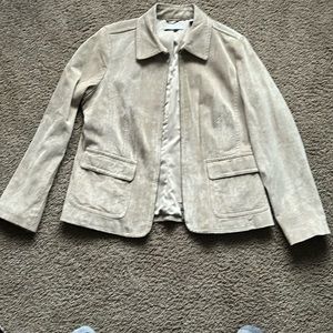Tan faux sued jacket Liz Claiborne women’s large